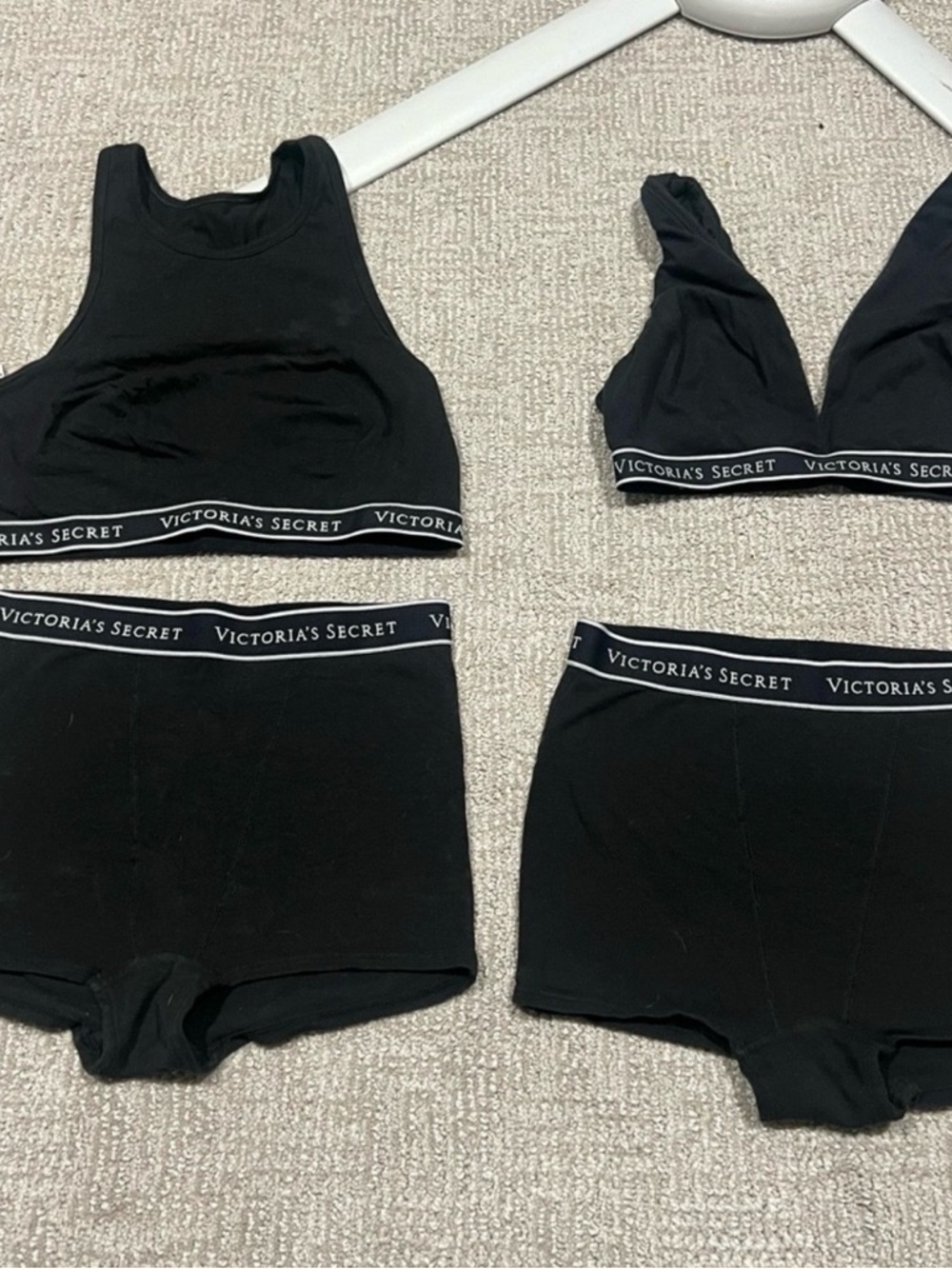 Victoria's Secret Black Cotton Bralette & Boyshorts Set - 2 Styles
